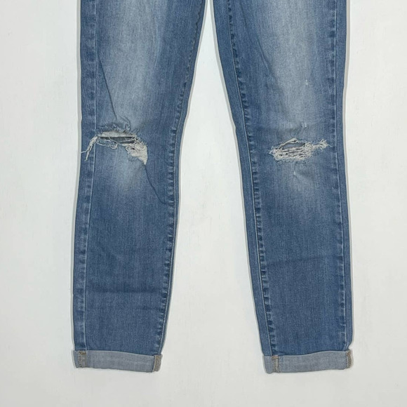 Paige Kylie Crop Cuffed Light Wash Jeans Women’s Size 27 Distressed - Picture 4 of 9